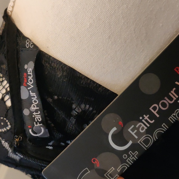 New!C' faitPourVousParis black velvet lace dress bell shape long sleeves Goth Bo - Picture 8 of 14